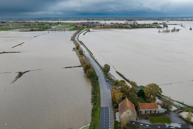 Een overstroomd gebied.