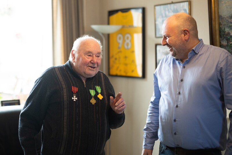 postbode jean Van Bellingen en acv transcom voorzitter Koen De Mey