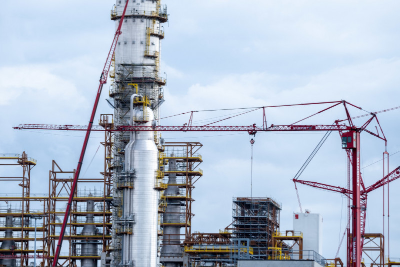 Bouwwerf van Borealis in de Antwerpse haven.