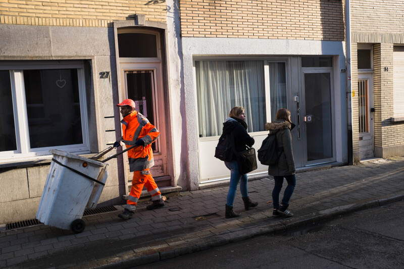 Straatveger aan het werk