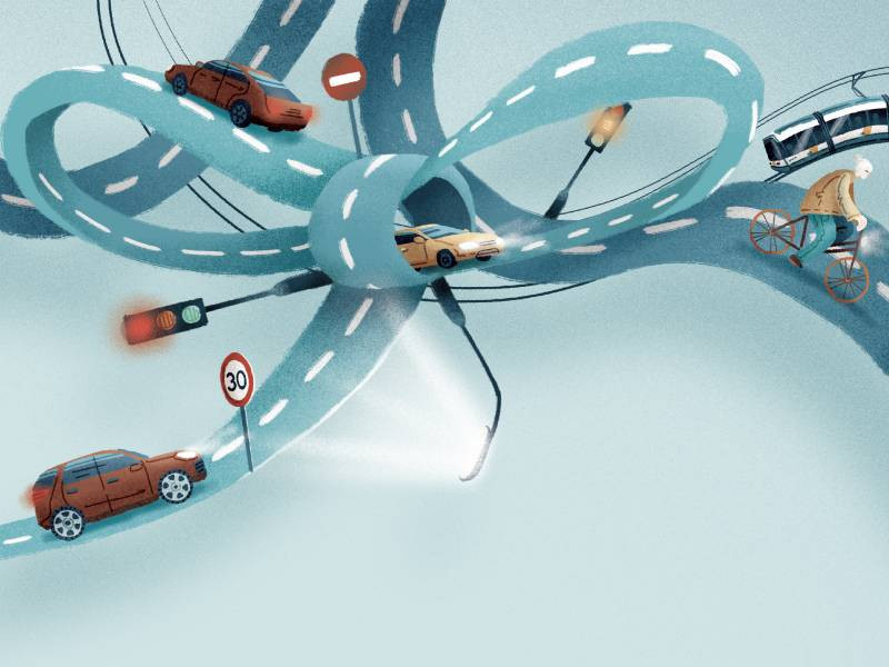 Illustratie Mobiliteitsknoop