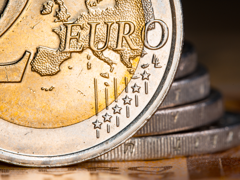 Close-Up van een twee euro-stuk