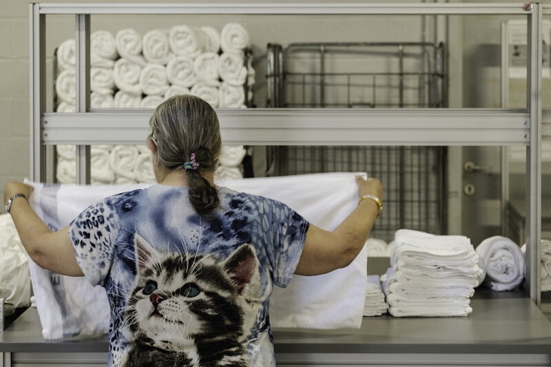 Afbeelding van werk bij een linnenwasserij