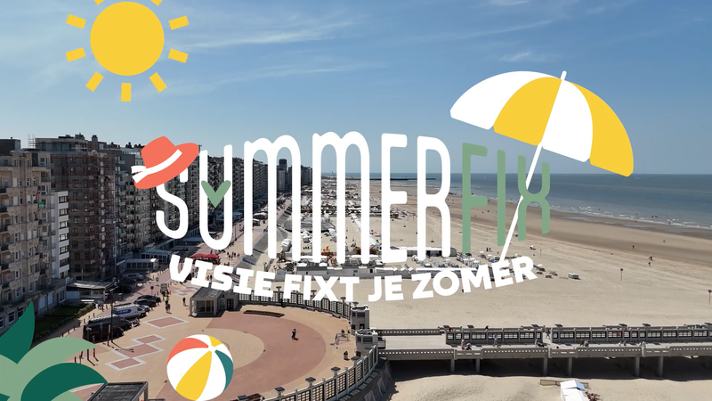 Strand van Oostende met tekst Summerfix, Visie fixt je zomer