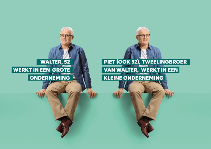 Tweelingbroers, waarbij de ene in een grote en de andere in een kleine onderneming werkt