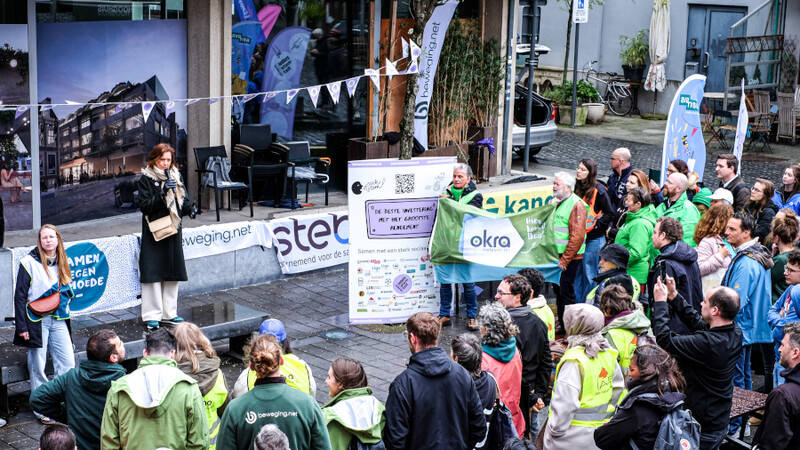 Tijdens een persactie in maart maakte Ieders stem telt Limburg haar statements bekend